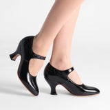 Anna May 1920s Mary Jane High Heels (Black)