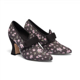 Adelaide Latchet Shoes (Charcoal/Pink)
