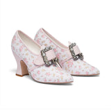 Adelaide Latchet Shoes (Ivory/Pink)