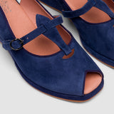 Betty Vintage Sandals (Navy Blue Suede)