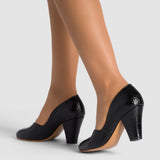 Marilyn Vintage Pumps Wide (Mock Croc Black)