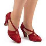 Melrose Vintage Pumps (Brick Red Suede)