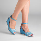 Judy 1940s Wedges (Blue/Ivory)