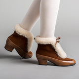 Alpen Retro Winter Booties (Brown/Ivory)