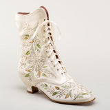 Flora Embroidered Boots (Ivory)