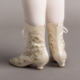 Flora Embroidered Boots (Ivory)