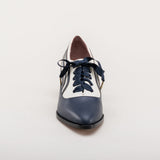 Bernadette Edwardian Oxfords (Navy/Ivory)