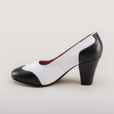 Peggy 1940s Spectator Pumps (Black/White)