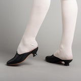 Sophie 18th Century Leather Mules (Black)